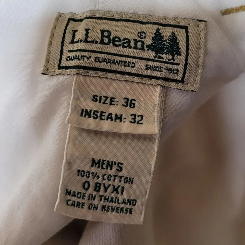 VINTAGE LL‎ Bean cream double knee straight leg gorp work pants 36x32